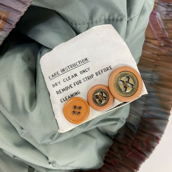 Braefair Coat Womens Sz S Vintage Aztec Retro 90's Leather trim Faux Fur Collar - Picture 8 of 8